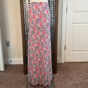 NWOT VINTAGE Jigsaw Pink and Gray Floral Maxi Skirt - Size US 10